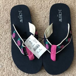 J Crew Flip Flops. Brand new with tags! 🍍